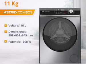 Lavadora secadora  11 kg Lava, enjuaga, centrifuga y seca al vapor