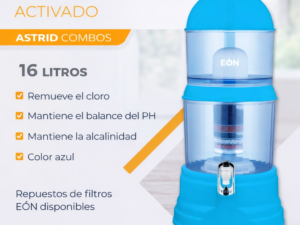 Filtro de agua azul de 16 litros