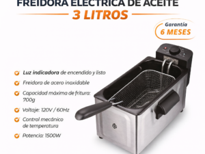Freidora en aceite de 3 litros