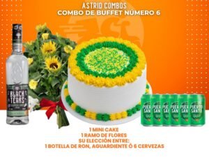 Combo de buffet#6 puede utilizarlo para el dia de orula o para cualquier tipo de evento modificando los colores del cake