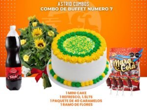 Combo numero#7 ideal para orula pero tambien ideal para cualquier otro tipo de evento modificando el color de cake que usted desee