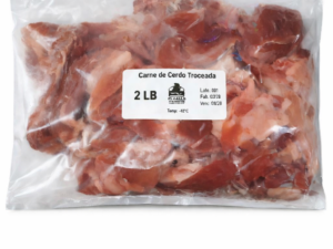 Paquete de carne de cerdo troceada 2 lb cada paquete
