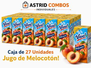 Caja de jugo de melocotón de 27 unidades cada una de 200 ml