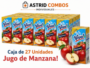 Caja de jugo de manzana de 27 unidades cada uno de 200 ml