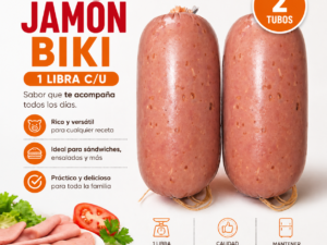2 tuvos de jamon biki de 1 lb cada uno
