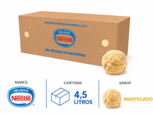 Tina de helado nestle de 4,5 litros sabor mantecado