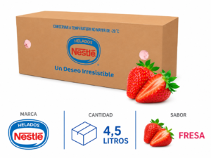 Tina de helado nestle de 4,5 litros sabor fresa