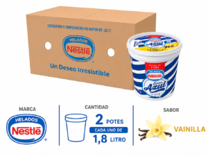 Caja de helado nestle 2 potes cada uno de 1,8 lutros sabor vainilla
