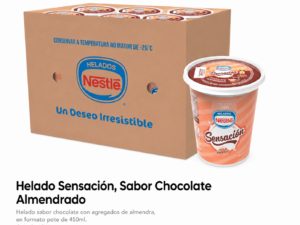 Caja de helado de pote nestle chocolate almendrado 12 unidades