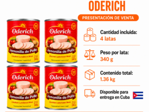 4 latas de jamonadilla de pollo cada una de 340gr