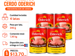 4 latas de jamonadilla de cerdo cada lata 340 gr